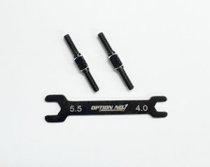 画像1: 【ネコポス対応】OPTION No.1(オプションNo.1)/PR-006/アルミターンバックル・M3*28mm 2個入(レンチ付）
