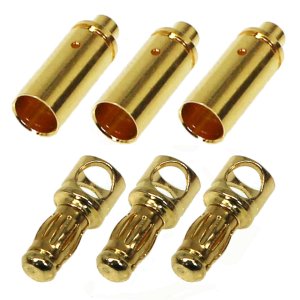 画像1: 【ネコポス対応】EAGLE(イーグル)/3008/ブラシレスモーターコネクターB 3.5mm (ラウンドホール用)[メス3,オス3セット]