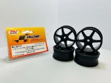 【ネコポス対応】ライド(RIDE)/35111/1/10ツーリングカー用 24mm幅 6スポークホイール ブラック 4個入り