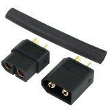 【ネコポス対応】EAGLE(イーグル)/3927-60U-BK/XT-60コネクター(オス1pcs.メス1pcs.)ブラック