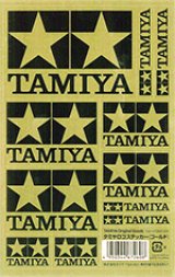 【ネコポス対応】タミヤ(TAMIYA)/67260/TAMIYA（タミヤ）ロゴステッカー　ゴールド