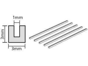 画像1: TAMIYA(タミヤ)/70207/透明プラ材　3mm　コの字形棒(5本入)