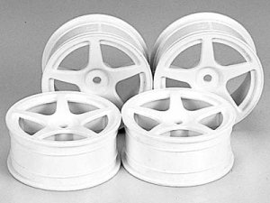 画像1: 【ネコポス対応】TAMIYA(タミヤ)/Mナロー 5本スポークホイール 白 （0）
