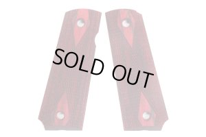 画像1: 【ネコポス対応】パンドラアームズ/AWG-1427/ウッドグリップ M45CQP/DOC (ダイヤチェッカー/レッド)