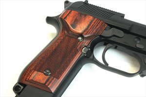 画像2: 【ネコポス対応】パンドラアームズ/AWG-1435/ウッドグリップ MARUI製 M93R (チェッカー/ブラウン)