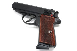 画像2: (1月18日再入荷予定/予約分)【ネコポス対応】パンドラアームズ/AWG-1456/ウッドグリップ マルゼン製 ワルサーPPK/S (フルチェッカー/ブラウン)