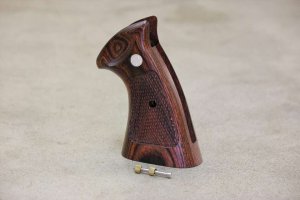 画像7: 【ネコポス対応】パンドラアームズ/AWG-1465/S&W M29(Nフレーム・スクエアパッド)チェッカー/ブラウン ウッドグリップ(タナカワークス社製)