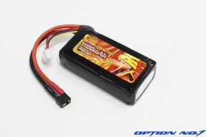 画像2: 【ネコポス対応】【翌日お届け便】OPTION No.1(オプションNo.1)/GB-0033/BIG POWER LiPo11.1V1100mAh/T型ミニコネクター付　（TOP M16適合サイズ）