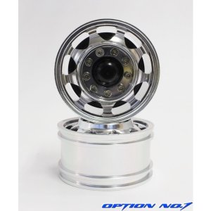 画像2: OPTION No.1(オプションNo.1)/OUT-HH-WL006/(アウトレット特価50％オフ)1/14トレーラー用アルミリヤシングルホイール(2個入）25mm幅