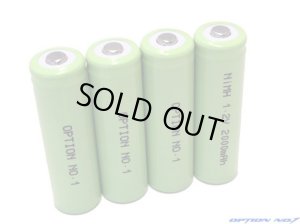 画像1: 【ネコポス対応】OPTION No.1(オプションNo.1)/NO-122000-4/ダッシュパワーNiMH 1.2V 2000mAh　単3型ニッケル水素バッテリー4本セット