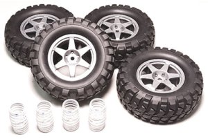 画像1: タミヤ(TAMIYA)/OP-1742/GF-01 クロスカントリータイヤ&スプリング セット