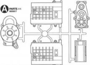 画像1: タミヤ(TAMIYA)/OP-1750/4×4ピックアップ マットクロームギヤボックス （Aパーツ）