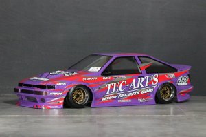 画像2: (10月末発売予定/予約分)パンドラRC(Pandora RC)/PAB-4228/Toyota AE86 トレノ3DR / TEC ART'S公認 クリアボディセット(未塗装/未組立)