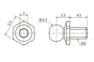 画像3: 【ネコポス対応】Reve D（レーヴ・ディー）/RT-006SNS/SPM ロッドエンドボール 首短 S(φ4.3mm、ネジ長4.5mm)2個入