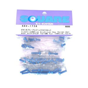 画像1: 【ネコポス対応】スクエア(SQUARE)/SAV-172A/チタン&ブルーヘックスビスセット(タミヤ スーパーアバンテ用)