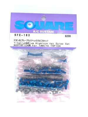 画像1: 【ネコポス対応】スクエア(SQUARE)/SFC-183/チタン&ブルーアルミヘックスビスセット タミヤTRF104用