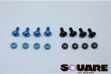 【ネコポス対応】スクエア(SQUARE)/SGE-50WB/ウイング固定用ジュラフランジビス＆ナット(ブルー)：ツーリングカー汎用