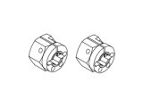 【ネコポス対応】スクエア(SQUARE)/STD-212/TT-02用アルミクランプ六角ホイールハブ・ワイド(10mm厚)2個入