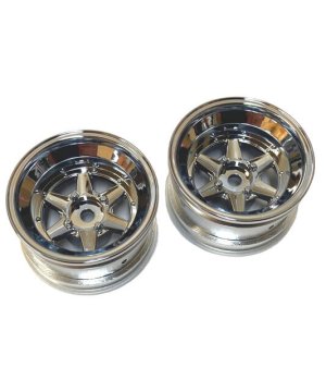 画像1: 【ネコポス対応】TOPLINE(トップライン)/TMW-083CS/ミニロンシャン XR-4ホイル 【deepface】(オフセット8/クロームシルバー)2個入