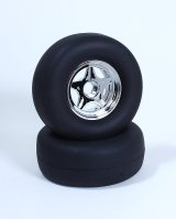 【ネコポス対応】OPTION No.1(オプションNo.1)/ZX03-002/フロントホイール(シルバーメッキ)&スリックタイヤ2本入り/ホーネットEVO/ホーネット、グラスホッパー