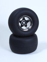 OPTION No.1(オプションNo.1)/ZX03-005/リヤホイール(シルバーメッキ)&スリックタイヤ2本入り/ホーネットEVO/ホーネット、グラスホッパー