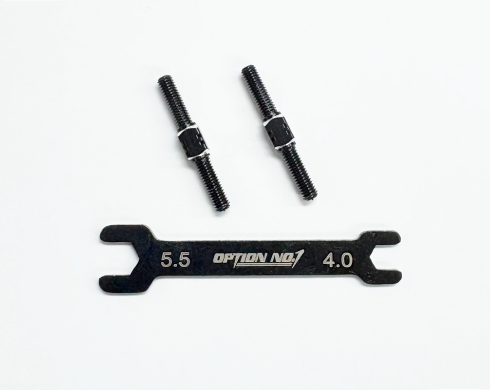 【ネコポス対応】OPTION No.1(オプションNo.1)/PR-005/アルミターンバックル・M3*26mm 2個入(レンチ付）