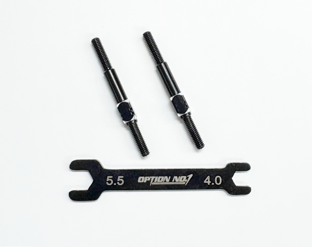 【ネコポス対応】OPTION No.1(オプションNo.1)/PR-010/アルミターンバックル・M3*38mm 2個入(レンチ付）