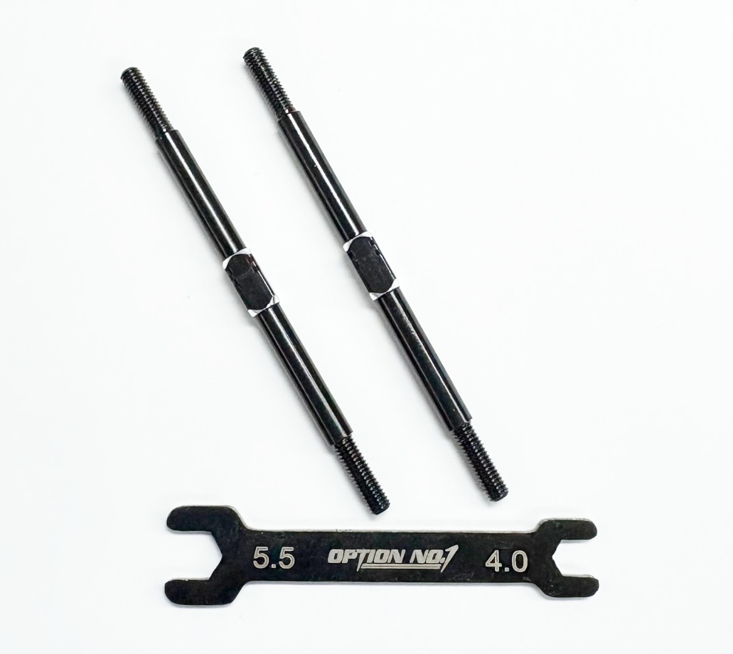 【ネコポス対応】OPTION No.1(オプションNo.1)/PR-015/アルミターンバックル・M3*65mm 2個入(レンチ付）