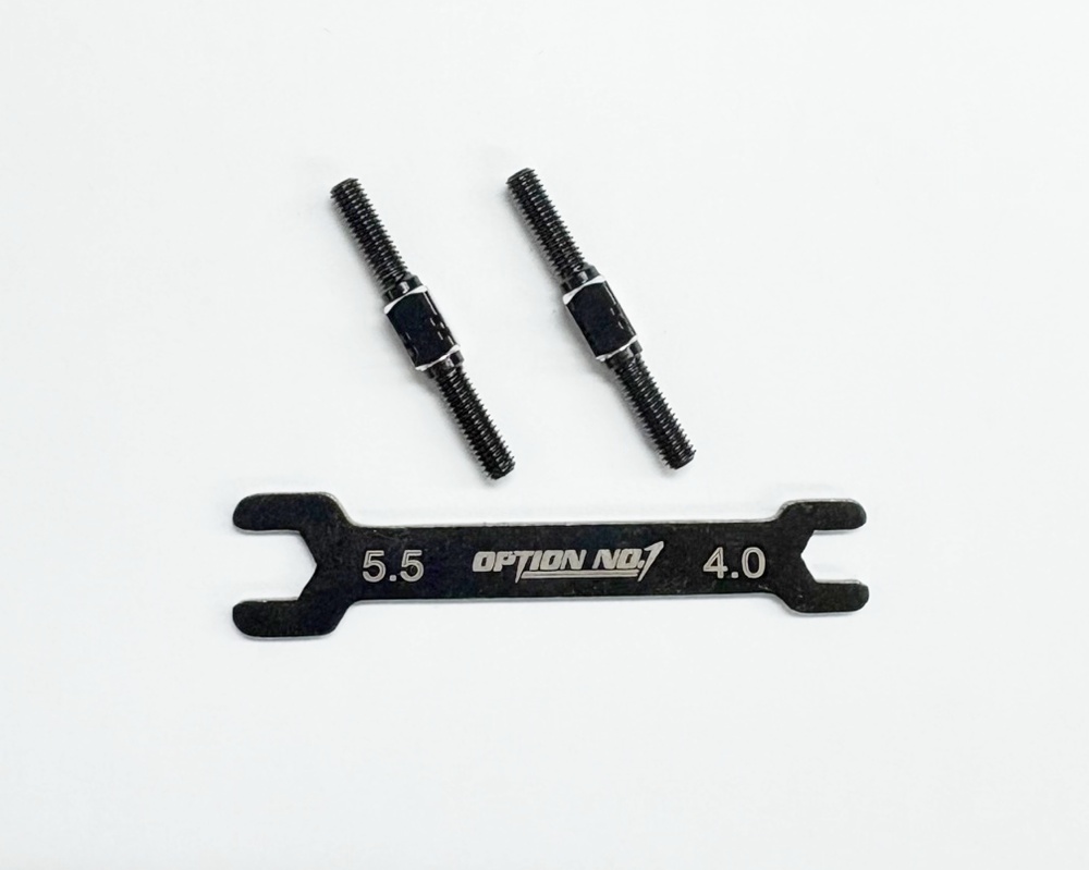 【ネコポス対応】OPTION No.1(オプションNo.1)/PR-006/アルミターンバックル・M3*28mm 2個入(レンチ付）