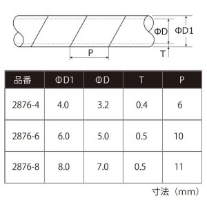 画像3: 【ネコポス対応】EAGLE(イーグル)/2876-4BK_2876-6BK_2876-8BK/スパイラルチューブ(ブラック)30cm