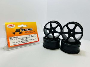 画像1: 【ネコポス対応】ライド(RIDE)/35111/1/10ツーリングカー用 24mm幅 6スポークホイール ブラック 4個入り