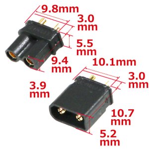画像2: 【ネコポス対応】EAGLE(イーグル)/3927-30U2-BK/XT-30コネクター(オス1pcs.メス1pcs.)[BK]