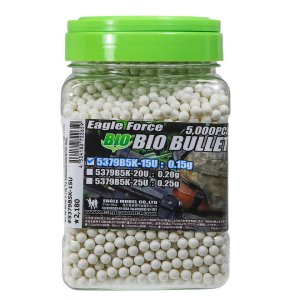 画像1: イーグルフォース(EAGLE FORCE)/5379B5K-15U/バイオ・BBブレット 0.15g V2 5000発 ボトル入り(6mm弾・バイオ)
