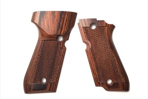 画像1: 【ネコポス対応】パンドラアームズ/AWG-1431/ウッドグリップ KSC製 M93RII (チェッカー/ブラウン)