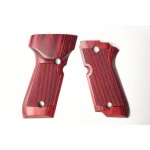 画像: 【ネコポス対応】パンドラアームズ/AWG-1436/ウッドグリップ MARUI製 M93R (チェッカー/レッド)