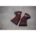 画像: パンドラアームズ/AWG-1473/S&W M19 Kフレーム・スクエアパッド/ターゲットグリップ/フットボールカット/チェッカー/ブラウン