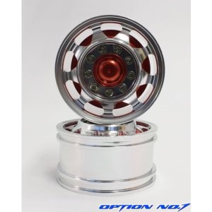 画像6: OPTION No.1(オプションNo.1)/OUT-HH-WL006/(アウトレット特価50％オフ)1/14トレーラー用アルミリヤシングルホイール(2個入）25mm幅