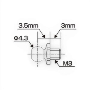 画像2: 【ネコポス対応】Reve D（レーヴ・ディー）/RT-006SN3/SPM チタン製 ロッドエンドボール(Φ4.3mm、首短タイプ、SS、2 個入)