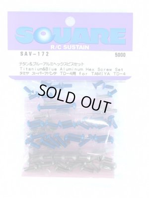 画像1: 【ネコポス対応】スクエア(SQUARE)/SAV-172/チタン&ブルーアルミヘックスビスセット (タミヤTD4 スーパーアバンテ用)