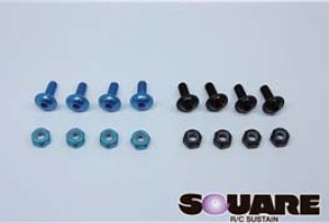 画像1: 【ネコポス対応】スクエア(SQUARE)/SGE-50WB/ウイング固定用ジュラフランジビス＆ナット(ブルー)：ツーリングカー汎用