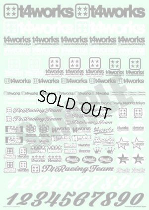 画像2: T4WORKS/T4-STK01/t4works オリジナルロゴステッカーキット A4サイズ