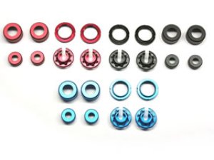 画像1: 【ネコポス対応】スクエア(SQUARE)/TGE-112BK/TRFダンパー用アルミパーツセット ブラック(タミヤ汎用)