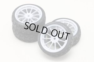 画像1: 【ネコポス対応】YOKOMO(ヨコモ)/ZR-144TPM2/ミディアムナロー ラジアルタイヤ タイプY(4本入)プリマウント接着済み 11本スポークホイール(グレー)